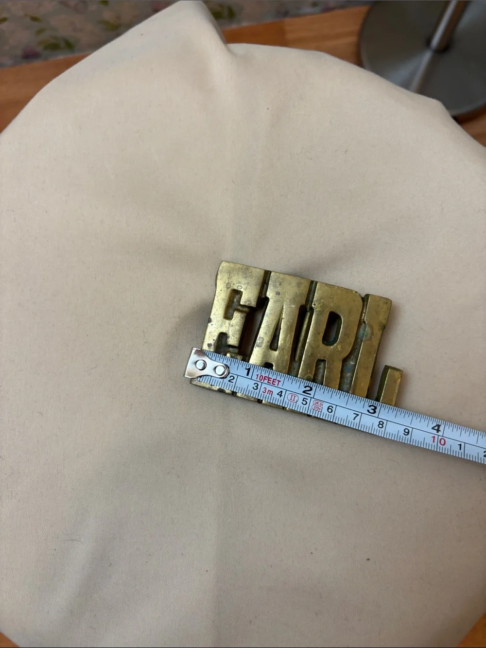 Vintage 1970’s Brass HARD Letter Belt Buckle